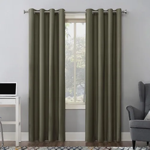 Vista 17 de Sun Zero Columbia - Paquete de 2 paneles de cortinas térmicas con ojales, par, 100 % opacas, ahorro de energía, 50 x 84 pulgadas, azul brumoso Azul