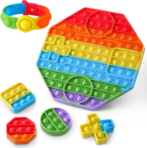 Vista 3 de Juguete antiestrés para presionar con su forma a juego, juguetes antiestrés para niños de 3-4-5-6-7-8-12, TDAH y necesidades especiales, incluye