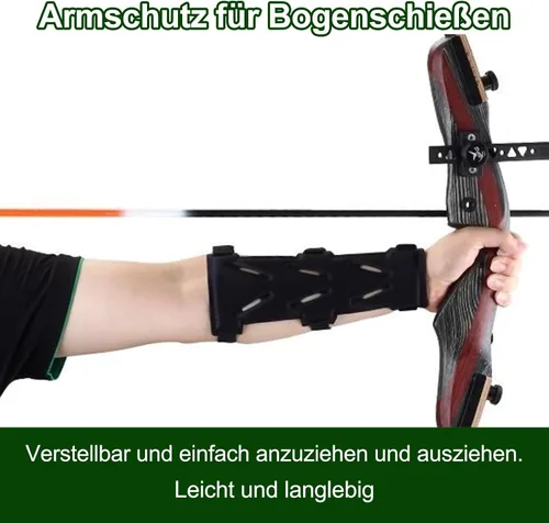 Vista 5 de Protector de brazo de tiro con arco, protector de antebrazo ajustable de 9 pulgadas, protector de muñeca transpirable ventilado para jóvenes