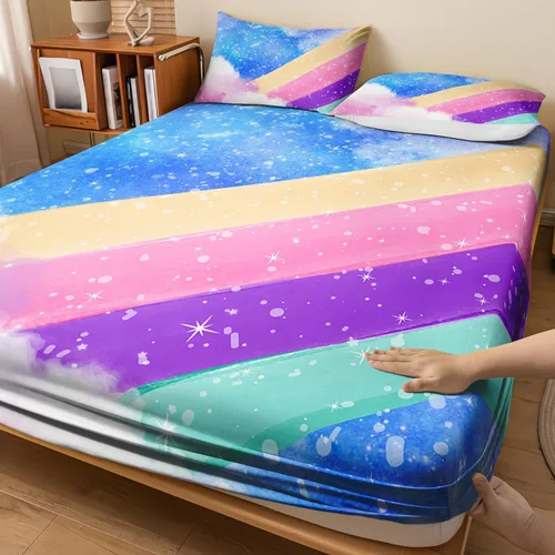 Vista 27 de Nttopship Sábanas y fundas de almohada florales bohemias, sábana bajera ajustable de microfibra suave, bolsillos profundos, decoración