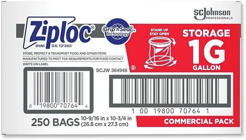Vista 4 de SC Johnson Professional Ziploc Bolsas de almacenamiento con nueva tecnología Grip 'n Seal, para organización y almacenamiento de alimentos, doble