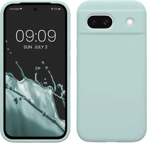 Vista 223 de kwmobile Funda Compatible con Google Pixel 6 Pro - Funda de Teléfono de Silicona TPU con Acabado Suave - Azul Caribe
