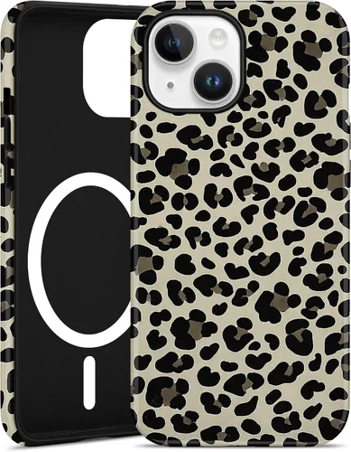 Vista 25 de Jusy Compatible con MagSafe Brown Tortoise Shell Print Phone Case para iPhone 7/8/SE, funda protectora magnética de lujo de TPU suave