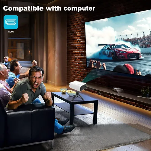 Vista 7 de Mini proyector, proyector portátil compatible con Full HD 1080P, proyector de películas con altavoz integrado, 150ANSI, pantalla de proyección de 26
