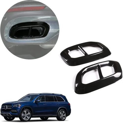 Vista 6 de Acero inoxidable para Mercedes Benz GLE 350 GLE 450 GLC GLS W167 X253 X167 2020 Accesorios de tapa de cola de tubo de escape de silenciador exterior