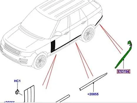 Vista 3 de INSERTO PARAGOLPES TRASERO LAND ROVER GENUINE RANGE ROVER 2013 LH LR087227 NUEVO