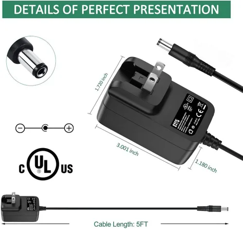 Vista 2 de Cable de alimentación para cámara de seguridad domo de 12 V con certificación UL para First Alert CMD420 CMD480 CMD520 CMD600 CM420 SmartBridge