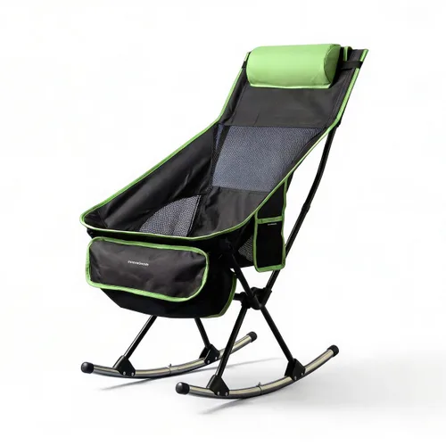 Vista 6 de Silla Mecedora Plegable de Camping 2 en 1 con Bolsillo, Cojín y Bolsa de Transporte Trillow InnovaGoods