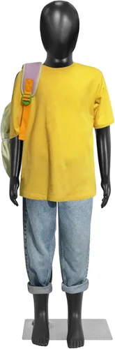 Vista 8 de Maniquí infantil, maniquíes para niños de cuerpo completo de 43.3 pulgadas, maniquíes de forma de vestido negro para niños, exhibición realista