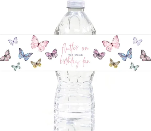 Vista 21 de Andaz Press Etiquetas impermeables para botellas de agua de primer cumpleaños con diseño de arco iris bohemio, envolturas brillantes para botellas