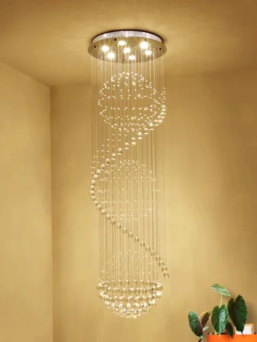 Vista 6 de AGV LIGHTING Candelabro moderno de cristal, colgante de 4 luces, 50 x 16 pulgadas de alto, blanco, interior, dormitorio, comedor, sala de estar D16