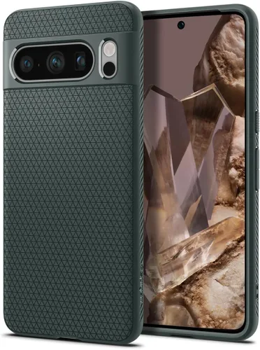 Vista 10 de Spigen Funda para Pixel 8, Liquid Air (2023) [Sin Anillo Magnético] [Protección de Grado Militar] - Abyss Green