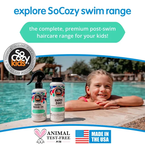 Vista 7 de SoCozy - Espray acondicionador sin enjuague y tratamiento para cabello de niños (8 onzas líquidas) que protege y repara daños causados por
