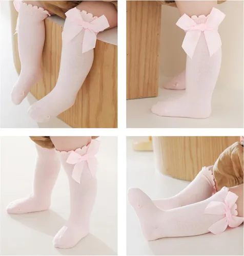 Vista 10 de DRESHOW BQUBO - Calcetines de punto para bebé, calcetines de algodón para niñas pequeñas