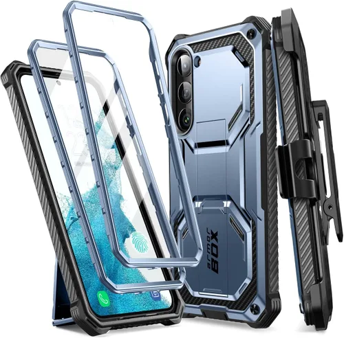 Vista 11 de i-Blason Armorbox - Funda para Samsung Galaxy S23 con soporte y clip para el cinturón, protector de pantalla integrado, 2 marcos frontales