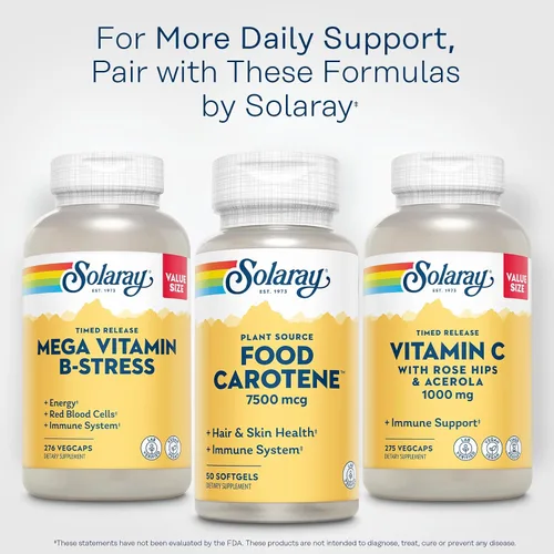 Vista 6 de SOLARAY Caroteno alimentario, vitamina A como betacaroteno 25000IU Carotenoides para una piel y ojos saludables, actividad antioxidante y apoyo