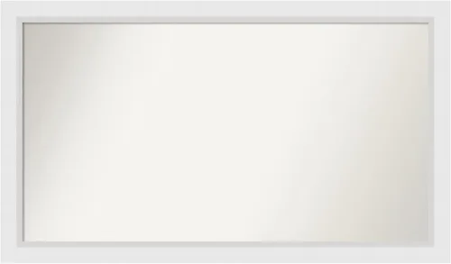 Vista 364 de Amanti Art Espejo de baño blanco para sobre el fregadero, 24 x 26 pulgadas, espejo rectangular blanco y blanco, marco de madera contemporáneo