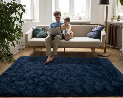 Vista 230 de Softlife Alfombra naranja para dormitorio, alfombra de felpa esponjosa para sala de estar para niñas, alfombra lanuda para niños, alfombra suave