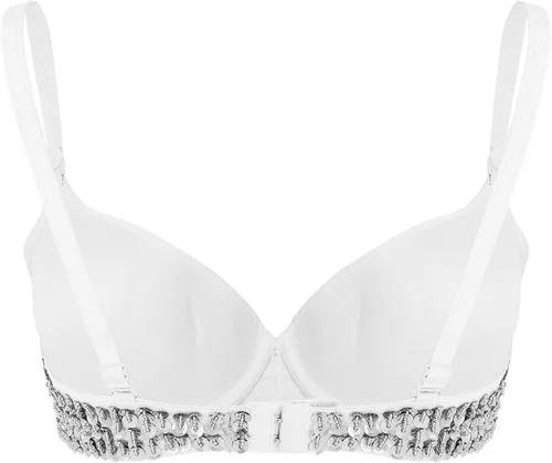 Vista 6 de YOOJOO Sujetador acolchado con lentejuelas y purpurina para mujer para fiesta club baile del vientre