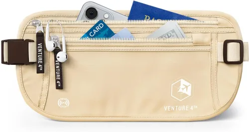 Vista 24 de VENTURE 4TH Cinturón de dinero de viaje, RFID bloqueo pasaporte titular - gris Gris ceniza