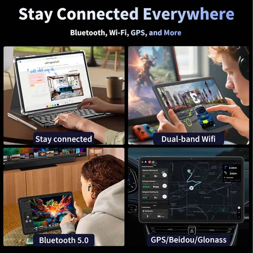 Vista 8 de Tablet 2025 de 12 pulgadas, tabletas Android 15 con teclado, 24GB+256GB+2TB Expand, pantalla 2K, Tablet PC con WiFi 5G, Octa-Core, 8000mAh, BT5.0