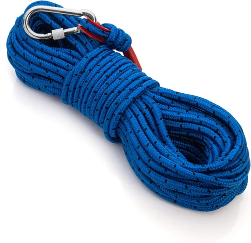 Vista 2 de Loreso - Mosquetón de cuerda de pesca con imán fuerte, cuerda de campamento – Cuerda multiusos resistente de 1200 libras, línea de poliéster