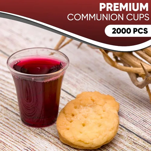 Vista 5 de 2000 Vasos de Comunión de Plástico Premium a Granel - Juego de Vasos Desechables para la Santa Comunión para Servicio de Iglesia - Copas
