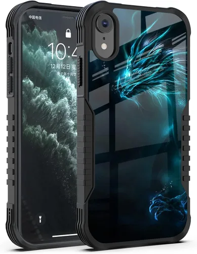 Vista 9 de Funda compatible con iPhone XR para hombres y niños, resistente a los golpes, funda de policarbonato duro de silicona suave, resistente a