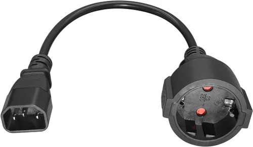 Vista 2 de Toptekits IEC 320 C14 a Europa Schuko hembra enchufe de cable de alimentación corto, Europa CEE7/7 Schuko Socket a C14 Enchufe 220v Cables
