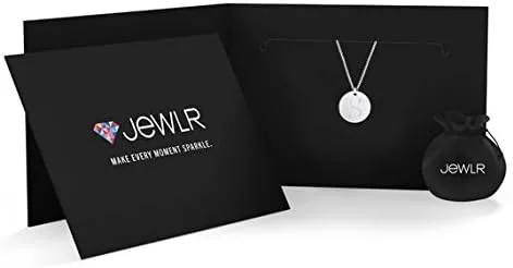 Vista 3 de JEWLR - Colgante de disco con inicial pequeña de oro de 10 quilates