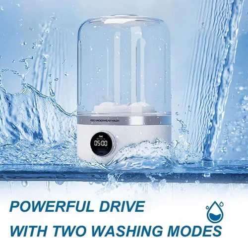 Vista 6 de Taza de lavandería ultrasónica portátil, taza de lavado portátil Turbo Spin - Mini lavadora inalámbrica recargable USB-C para ropa
