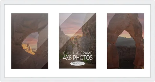 Vista 174 de Marcos de fotos modernos para decoración de pared, marco de collage de fotos de 8 x 10 pulgadas, acabado negro con paspartú negro para dos fotos
