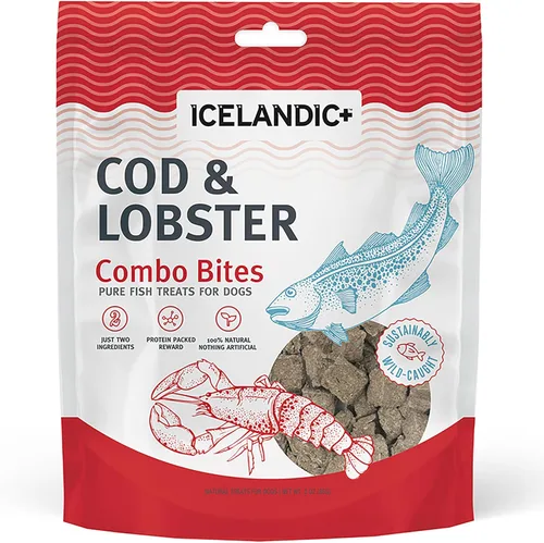 Vista 8 de Icelandic+ Bacalao y arenque Combo Bites Dog Treat Bolsa de 3.0 onzas Air-Dried Sustainably Sourced Fish Snacks, High Omega-3 for Skin & Coat