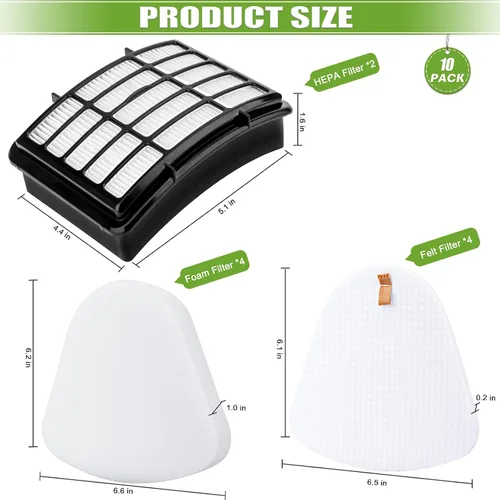 Vista 3 de Filtros para Shark Navigator Lift Away Deluxe ZU503AMZ NV360 NV352 NV370 NV358 NV355 NV351 NV356E UV540 NV350 NV356, comparado con la parte # XFF350