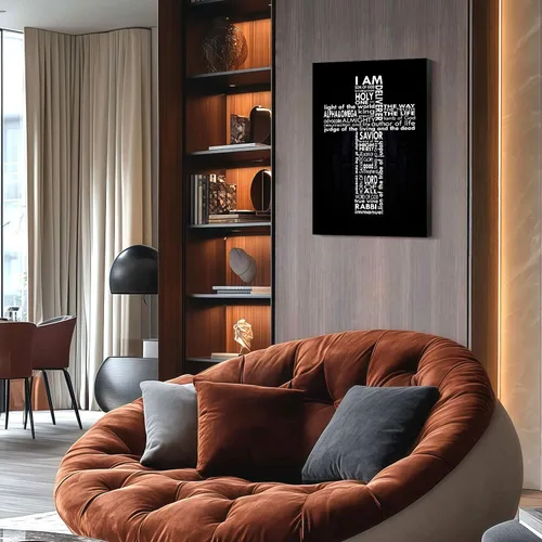 Vista 2 de Cuadro enmarcado de cruz de Jesús en lona para pared, arte impreso en blanco y negro, pintura cristiana, póster inspiradora, Jesús católico