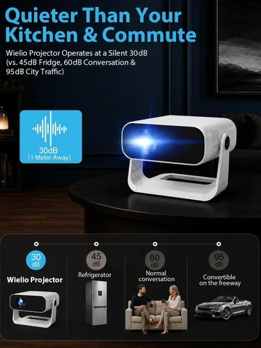 Vista 3 de Wielio Proyector inteligente 2026 con WiFi 6 y Bluetooth 5.0