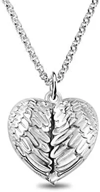 Vista 3 de AILIN Collar con medallón de foto personalizado para mujer, plata de ley 925, collar con colgante de medallón grabado para joyería inspiradora