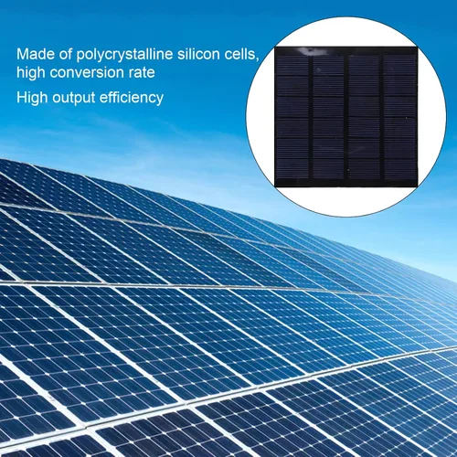 Vista 2 de Panel solar de 1.5W, panel solar de polisilicio de ahorro de energía de alta tasa de conversión de 6V, panel de carga solar de alta estabilidad