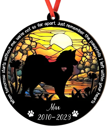Vista 73 de Adorno personalizado para atrapasoles de sabueso afgano, adorno de Navidad de sabueso afgano – Regalo para perro amante, sabueso afgano