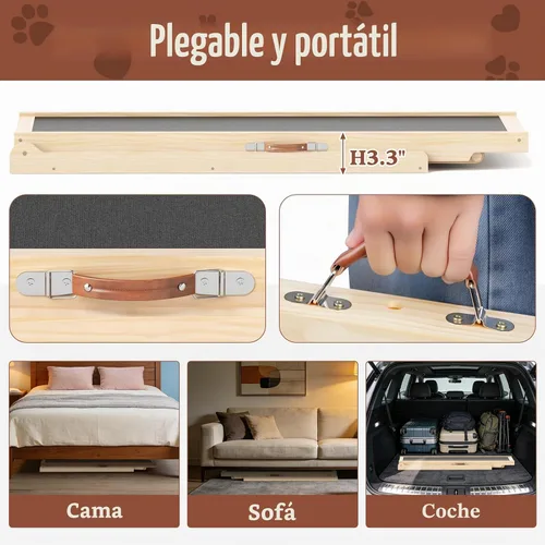 Vista 6 de Rampa para perros para cama, sofá, automóvil, 39.4 pulgadas