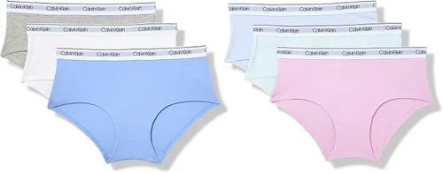 Vista 6 de Calvin Klein girls Cotton Hipster Underwear Panties, 6-pack Paquete Delta Teal