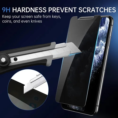Vista 6 de SYNCWIRE Protector de pantalla de privacidad para iPhone 11 Pro/XS/X/10, [paquete de 2] protector de pantalla anti-espía dureza 9H inastillable