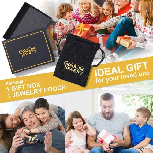 Vista 8 de GOLDCHIC JEWELRY David Star Necklace for Men, Stainless Steel Cross Pendant Jewish Israel Jewelry with Water Wave Chain