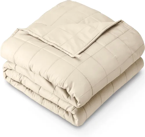 Vista 15 de Bare Home Manta con peso tamaño Twin o Full 7 libras (40" x 60") - Totalmente natural 100% algodón - Manta pesada premium con cuentas de vidrio