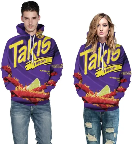 Vista 5 de Sudaderas con capucha con capucha con estampado 3D