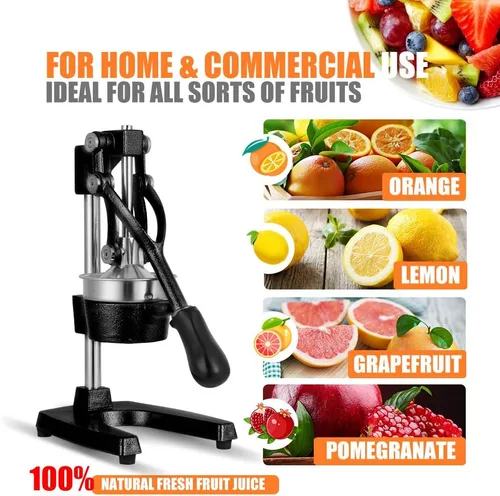 Vista 4 de Prensa Manual de Mano de Hierro Fundido Comercial de Servicio Pesado Naranja Cítricos Limón Lima Toronja Granada Exprimidor de Jugo de Fruta