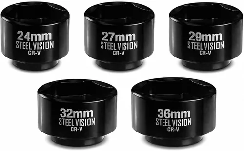 Vista 9 de Steel Vision Juego de 7 piezas de vasos de filtro de aceite de perfil bajo, kit de herramientas de extracción de tapa de filtro de aceite de 3/8