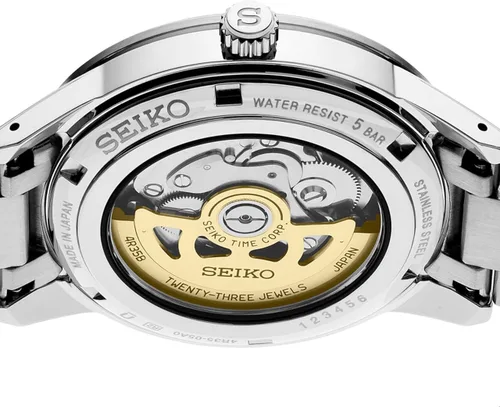 Vista 4 de SEIKO Presage Style 60's Collection SRPH93 - Reloj automático de acero inoxidable con bisel rubí, plateado, Reloj de vestir