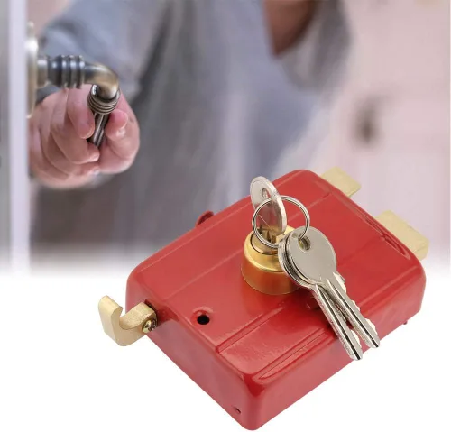Vista 5 de Cerradura de cerrojo de metal resistente para puertas de madera y hierro