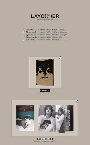 Vista 7 de BTS V Layover 1st Solo Album Out box+Contents+Photobook+Lyric book+Photocard+etc+Tracking Sealed BANGTAN Full SET